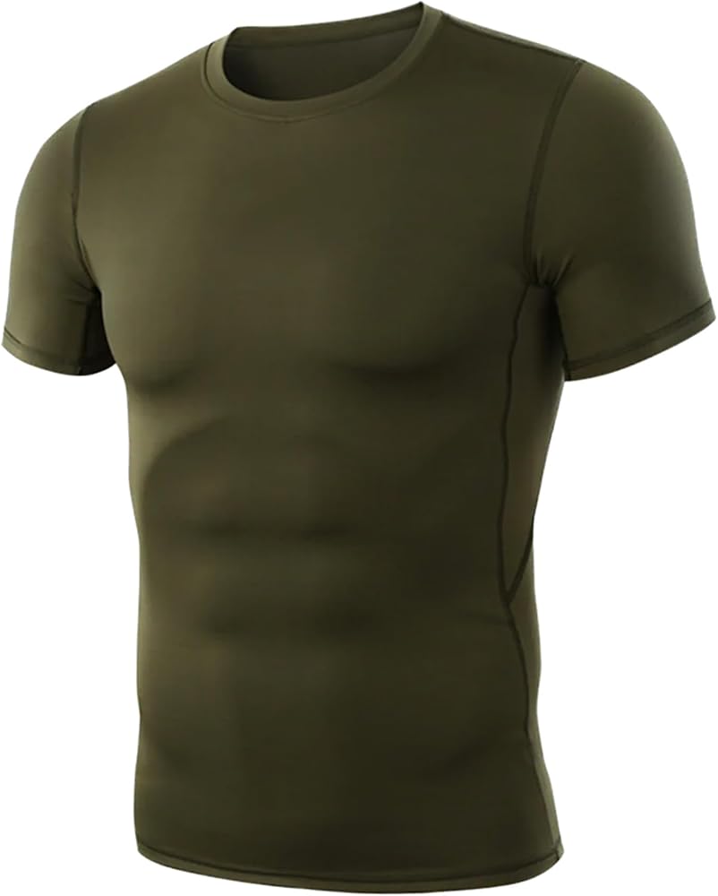 M MCGUIRE GEAR Men's Tactical Short Sleeve T-Shirt, Gym Compression Shirt, Running Tee, Athletic Workout Shirts