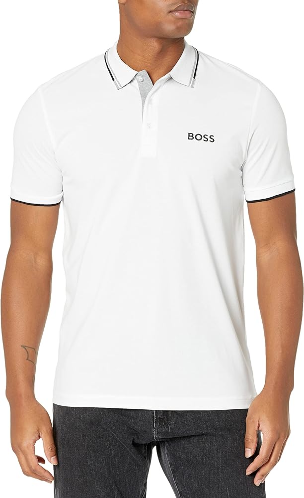 BOSS Men's Paddy Pro Contrast Color Cotton Stretch Polo Shirt