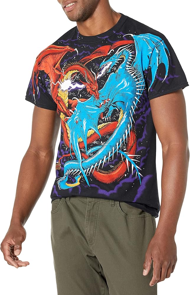 Liquid Blue Men's Fantasy Dueling Dragons All Over Print T-Shirt