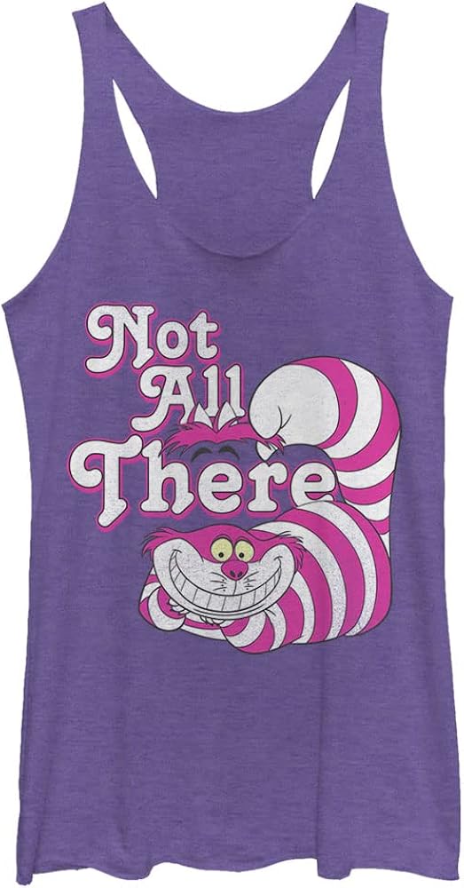 Disney Women's Alice in Wonderland Cheshire Cat Not All There Juniors Tri Blend Tank