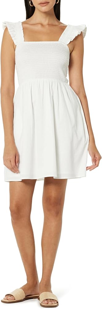 The Drop Women's Kari Ruffled-Shoulder Smocked Mini Dress