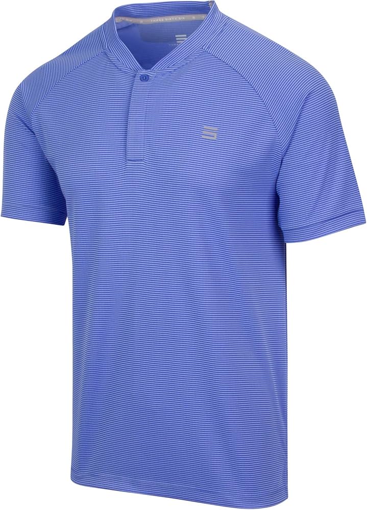 Three Sixty Six Collarless Golf Shirts for Men - Men’s Casual Dry Fit Short Sleeve Polo, Lightweight and Breathable