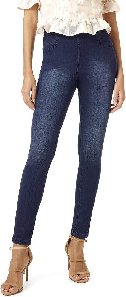 HUE Women's Reversible Denim High Rise Leggings