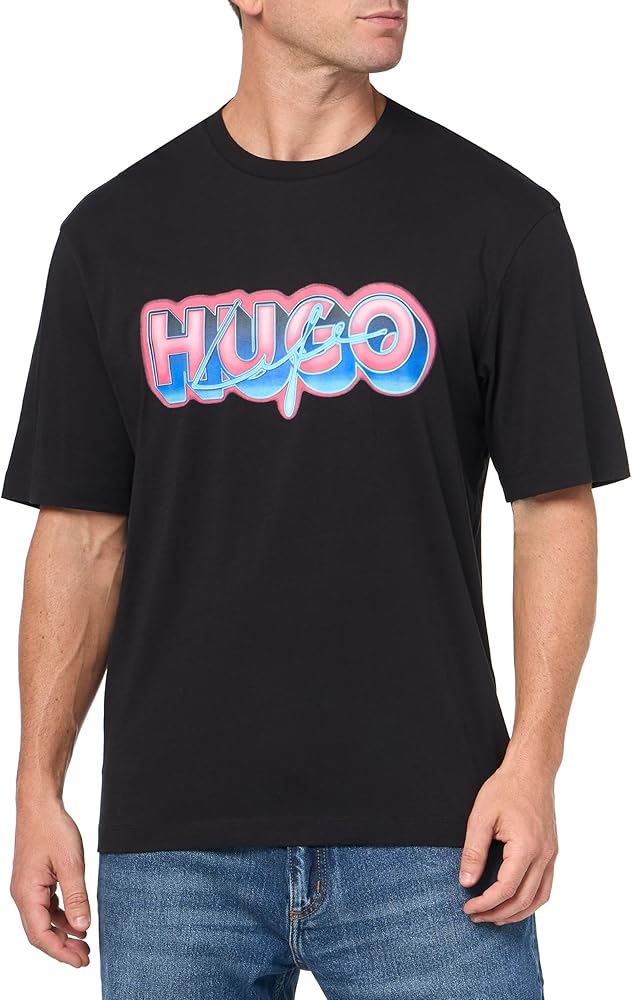 HUGO Men's Spraypaint Logo Cotton T-Shirt