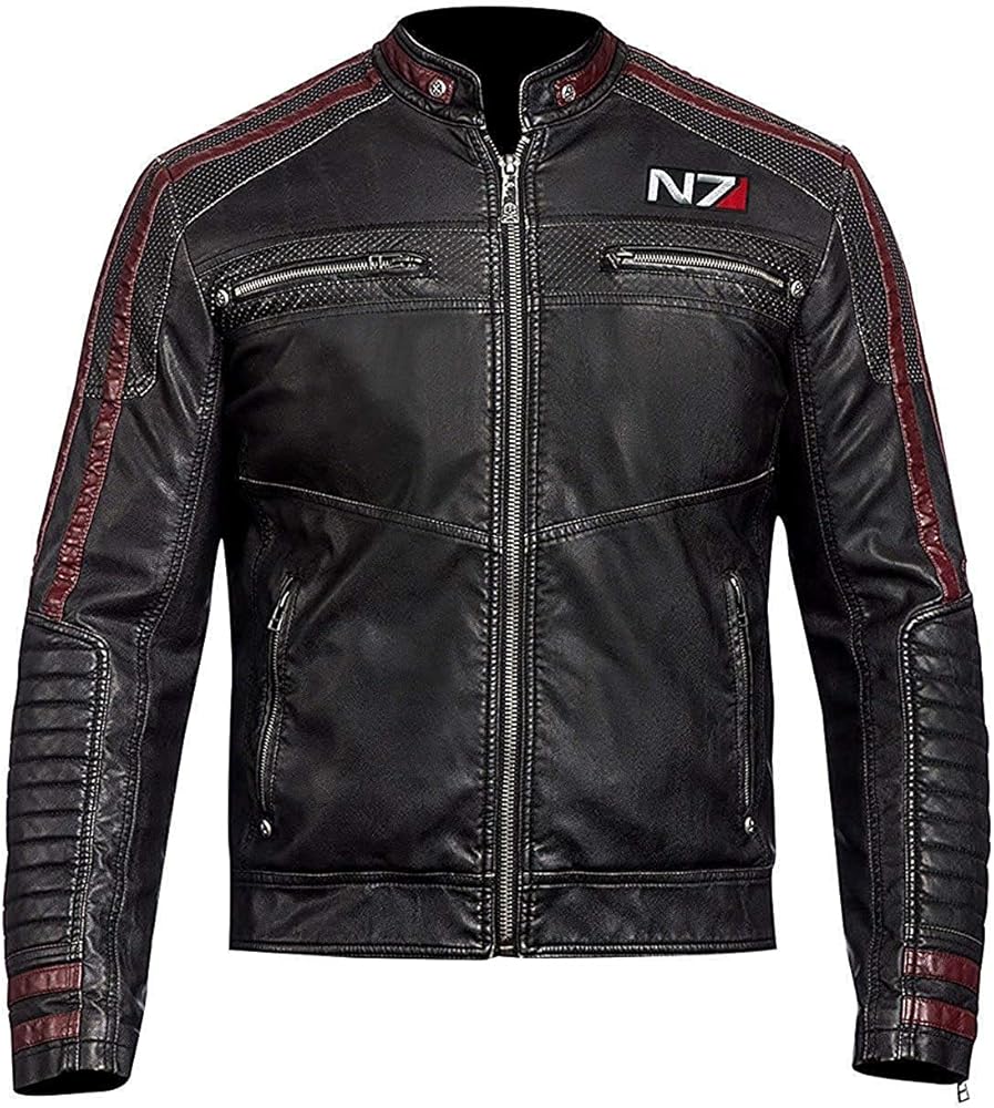 N7 Cafe Racer Leather Jacket for Men Black