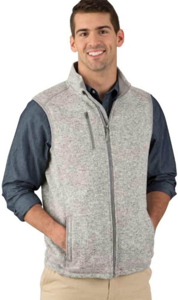 Charles River Apparel Men's Pacific Heathered Sweater Fleece Vest