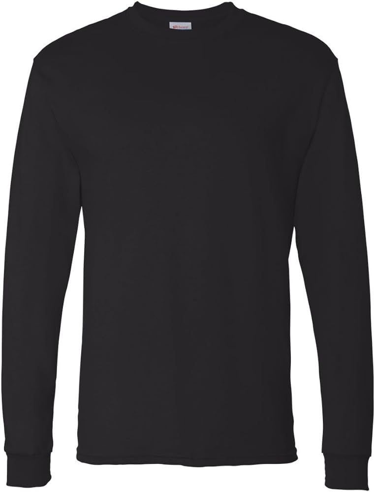 Hanes Men's Essentials Long-Sleeve T-Shirt, Crewneck Cotton T-Shirts for Men, 2-Pack