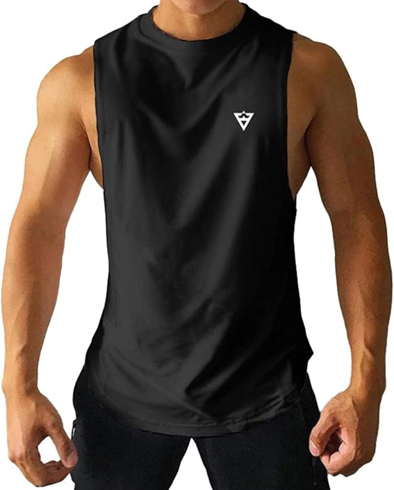 Men’s Workout Tank Top Gym Muscle Tee Quick Dry Bodybuilding Sleeveless T Shirts Fitness Athletic Running Tops