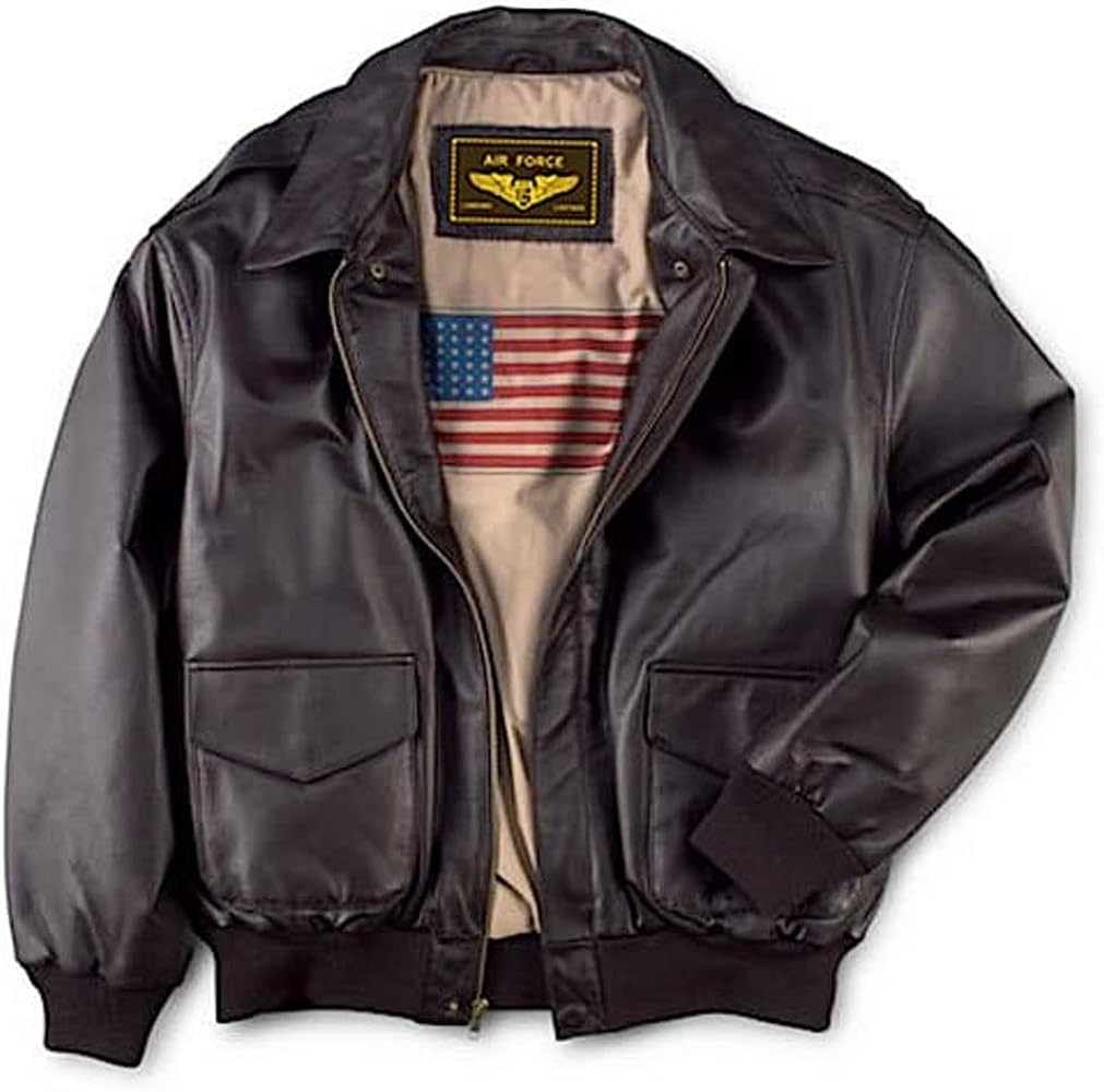 Landing Leathers Men Air Force A-2 Leather Flight Bomber Jacket (Also available in Big & Tall)