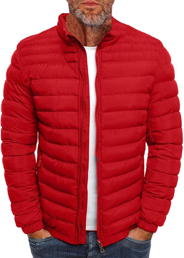 Men'S Down Jackets & Coats Zip Up Puffer Jacket Winter Lightweight Heated Sports Oversized Coats