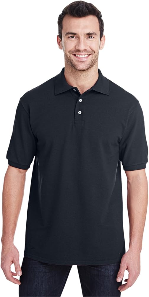 Jerzees Adult 6.5 oz. Premium 100% Ringspun Cotton Piqué Polo XL BLACK