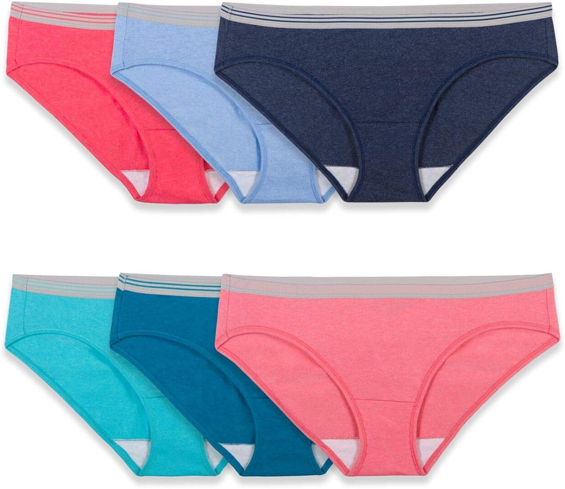 Fruit of the Loom Women's Eversoft Cotton Hipster Underwear, Tag Free & Breathable, Available in Plus Size