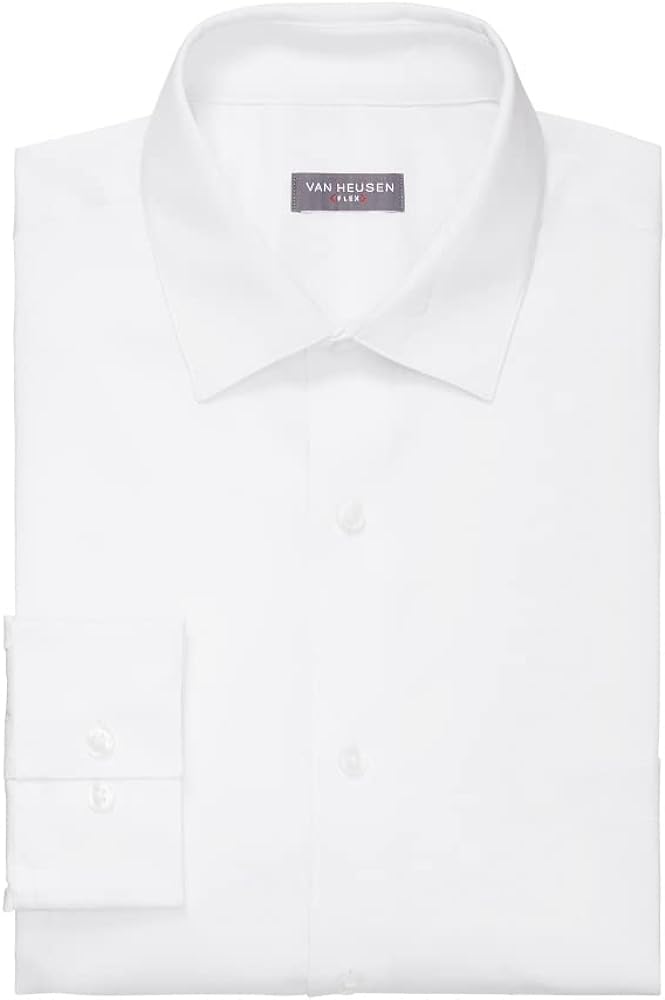 Van Heusen Mens Dress Shirt Regular Fit Ultra Wrinkle Free Flex Collar Stretch Solid