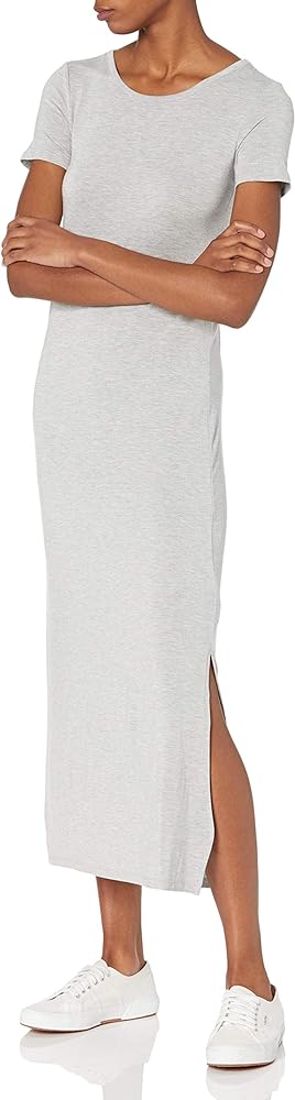 Amazon Essentials Women's Jersey Standard-Fit Short-Sleeve Crewneck Side Slit Maxi Dress (Previously Daily Ritual)