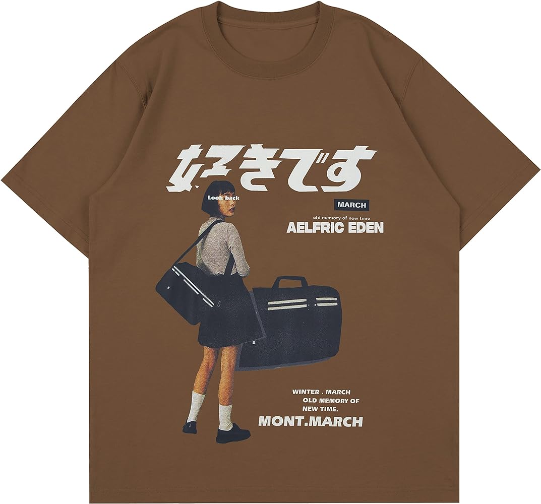 Aelfric Eden Mens Oversized Graphic Tee Summer Unisex Hipster Printed Casual Harajuku Top Tshirt