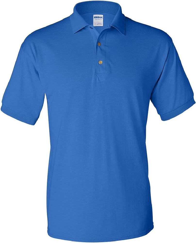 Gildan Men's DryBlend Jersey Short Sleeve Polo Shirt Large Royal