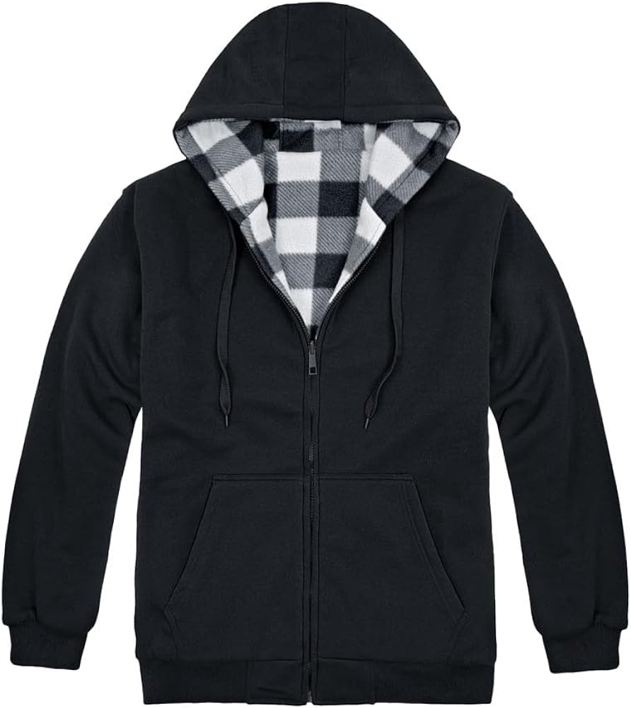 Victory Outfitters Men's Reversible Hooded Buffalo Plaid Fleece Jacket