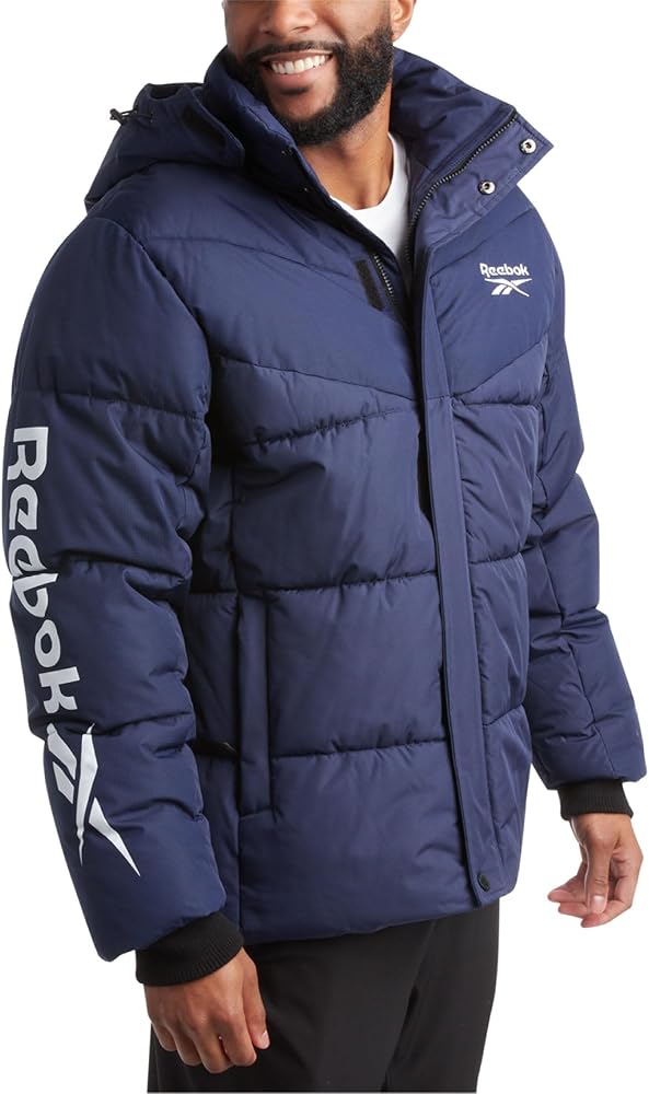 Reebok Men's Winter Jacket - Heavyweight Quilted Puffer Parka Coat - Weather Resistant Ski Jacket for Men (M-XXL)