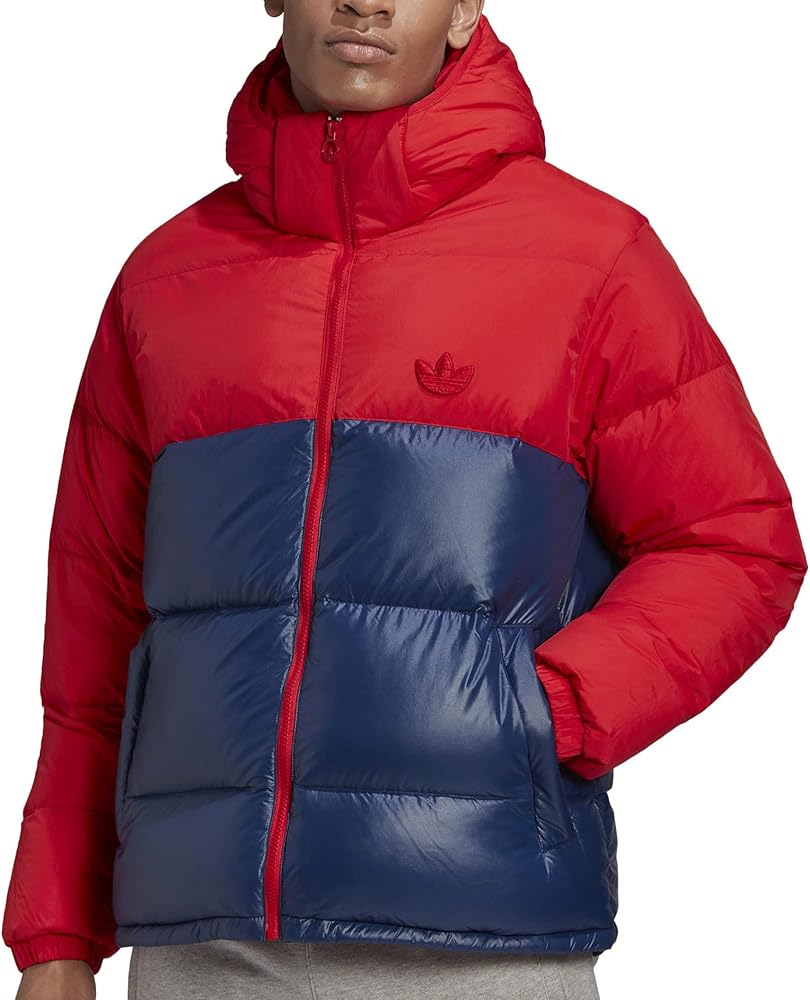 adidas Men's Down Regen Hooded Blocked Puffer Jacket