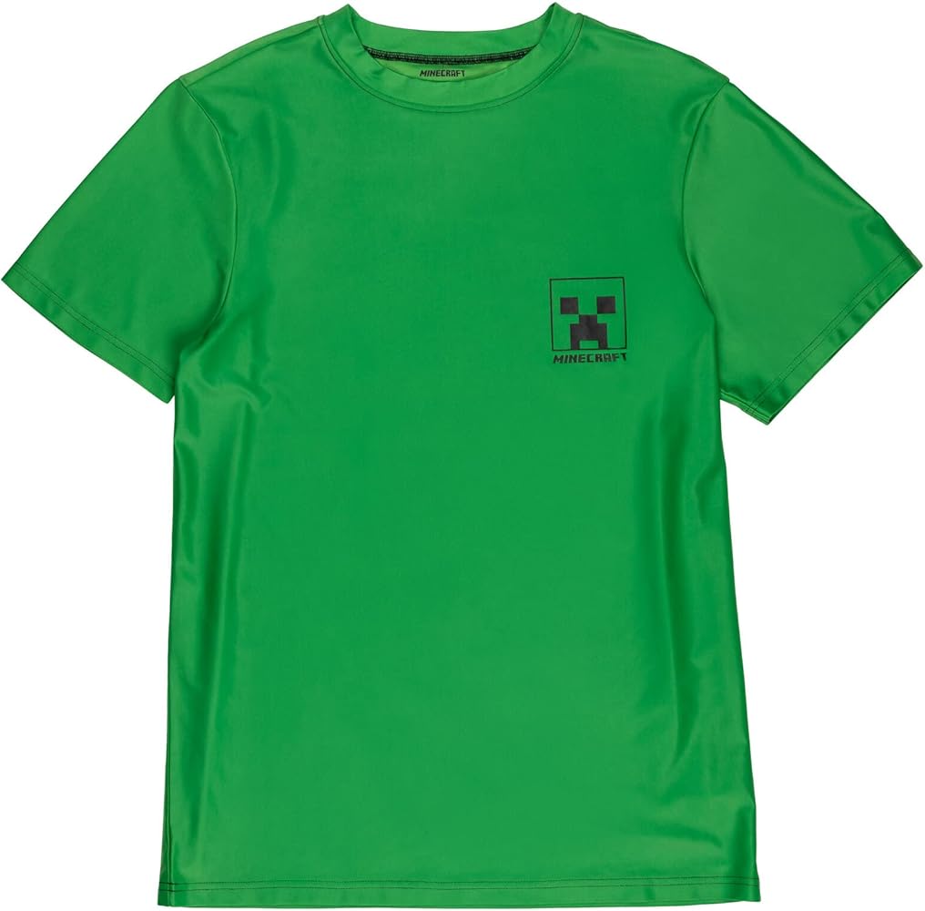 Minecraft Creeper Adult Rash Guard Swim Shirt