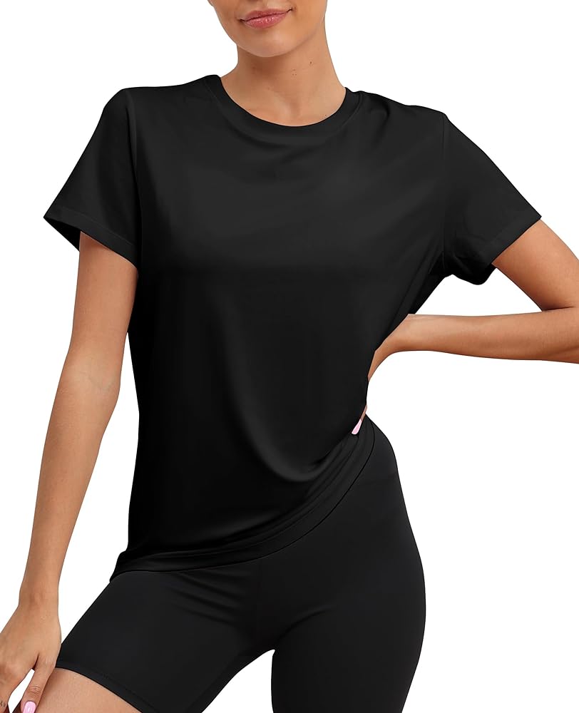 KevaMolly Workout Tops for Women UPF50+ Breathable Loose Fit Yoga T Shirts Short Sleeve Running Gym Athletic Tee Top