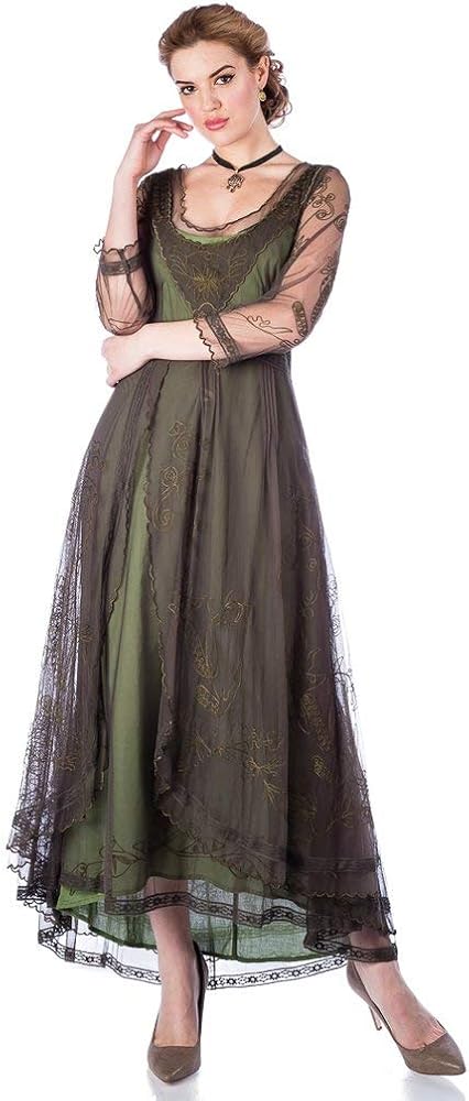 Nataya 40163 Women's Downton Abbey Vintage Style Wedding Dress in Sage