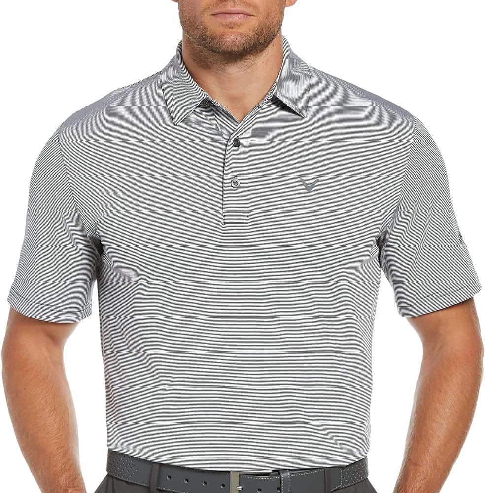 Callaway Men's Fine Line Stripe Short Sleeve Golf Polo Shirt