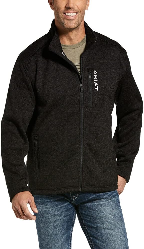 Ariat Men's Caldwell Full Zip Sweater, Charcoal