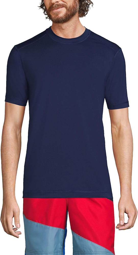 Lands End Mens Short Sleeve Swim Tee Rash Guard