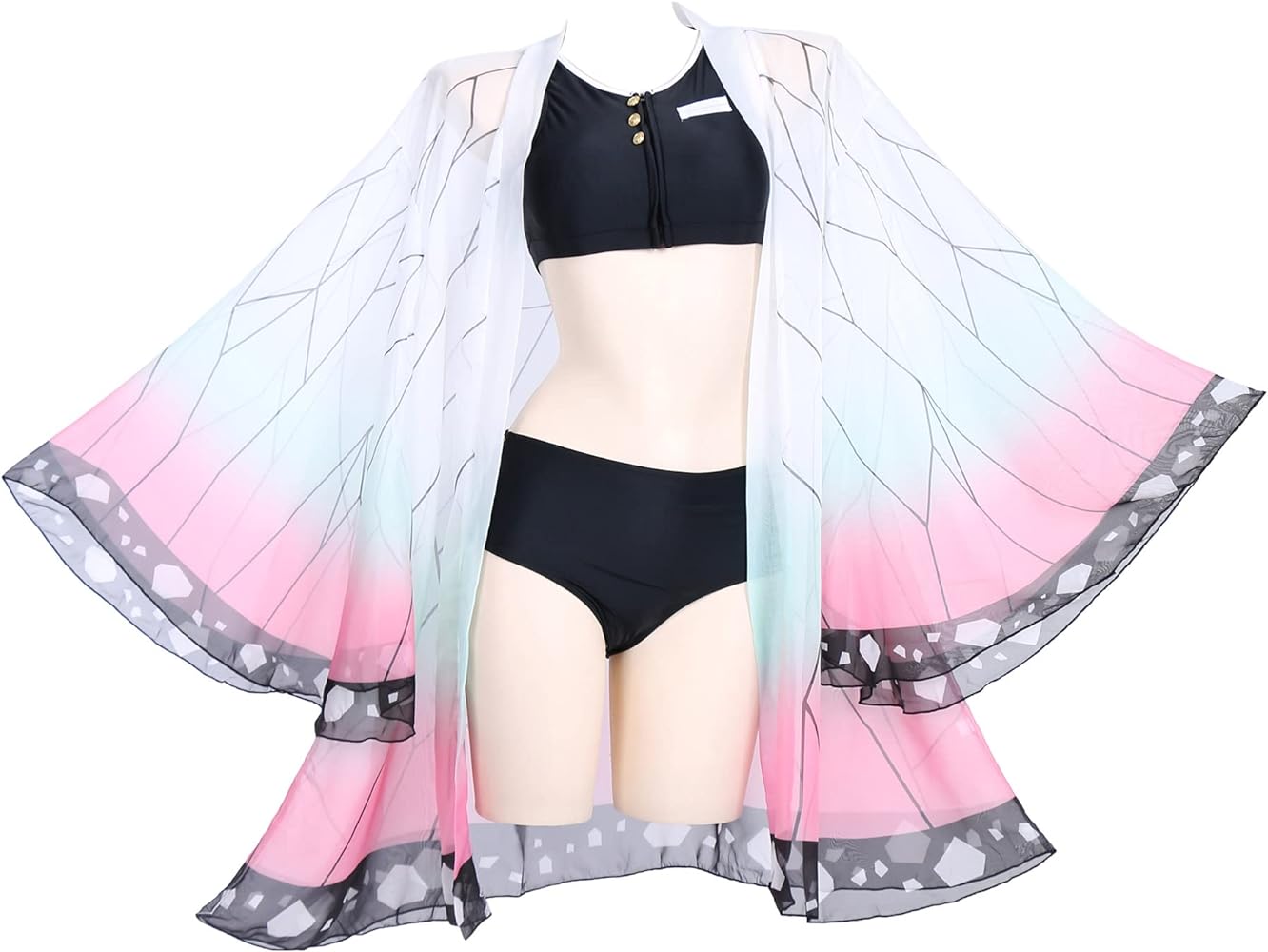 haikyuu Womens Bikini Set with Cover up Swimsuit Anime Style Bathing Suit Japanese Cartoon Swimwear