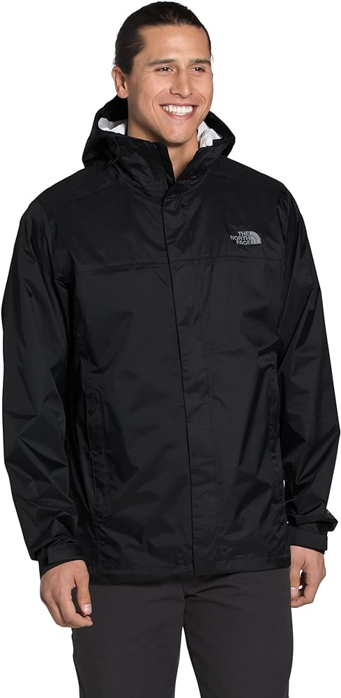 THE NORTH FACE Men’s Venture 2 Waterproof Hooded Rain Jacket (Standard and Big & Tall Size), TNF Black/TNF Black/Mid Grey (Past Season), Large