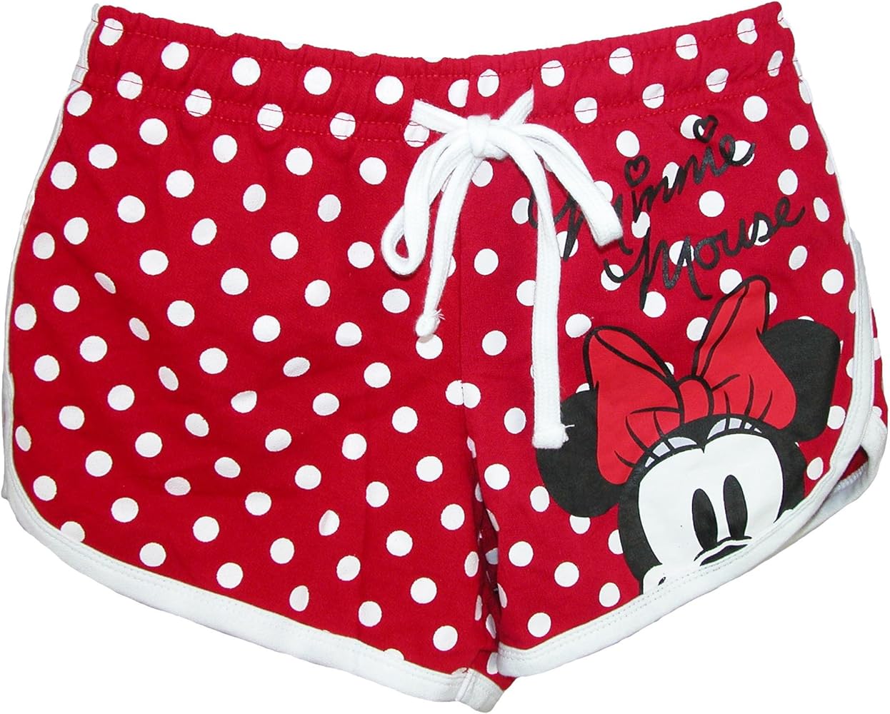 Disney Junior Ladies Minnie Mouse Peeking Short, Red Polka Dot Large