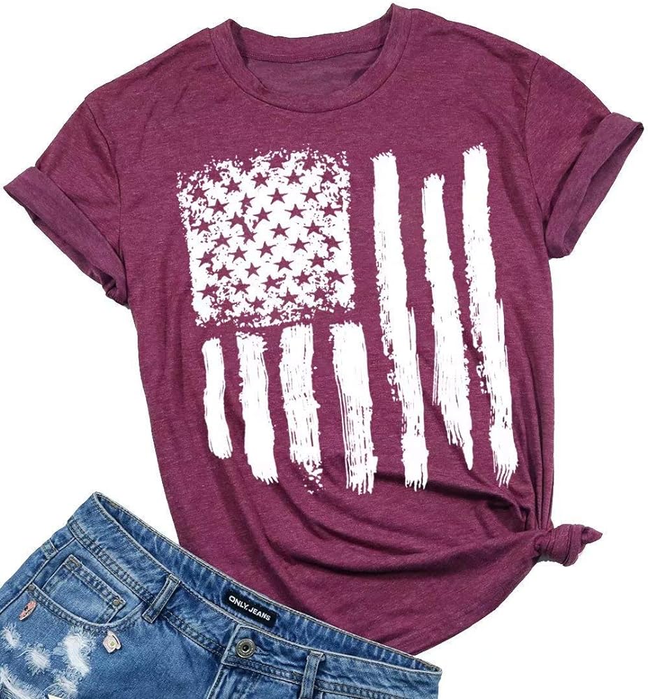 Graphic Tees for Women Patriotic Shirts for Women Short Sleeve Tshirts Shirts Summer Casual Tee Tops