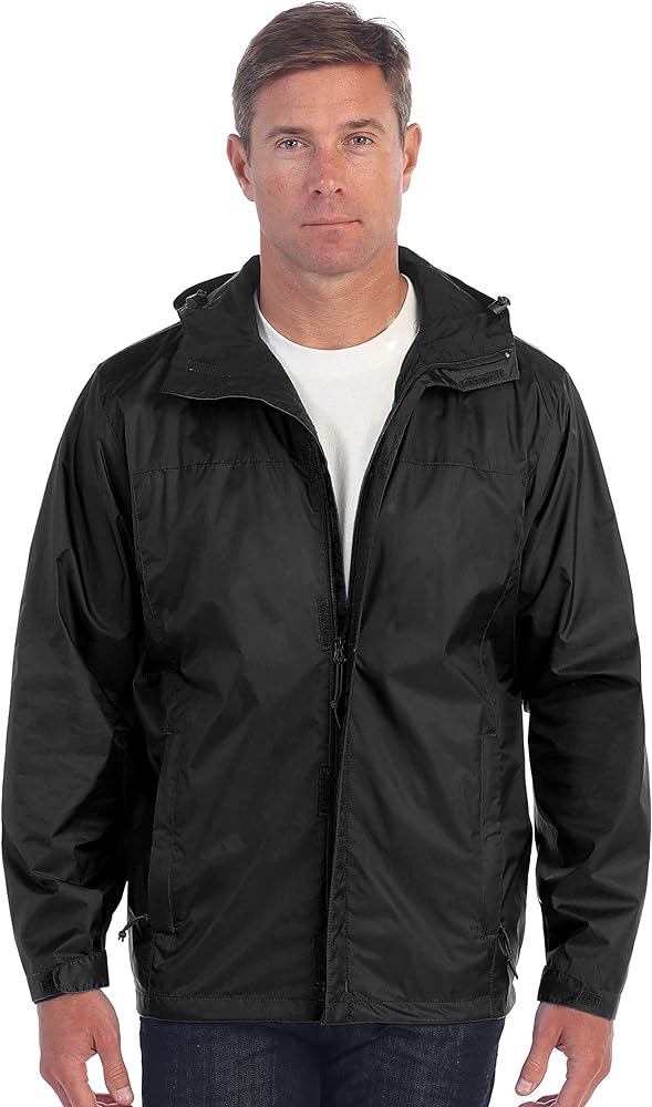 Gioberti Men's Waterproof Rain Jacket With Mesh Lining and Carrying Bag