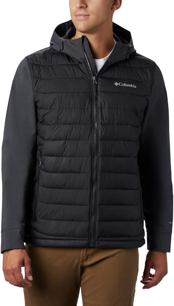 Columbia Men’s Powder Lite Hybrid Hooded Winter Jacket, Water repellent