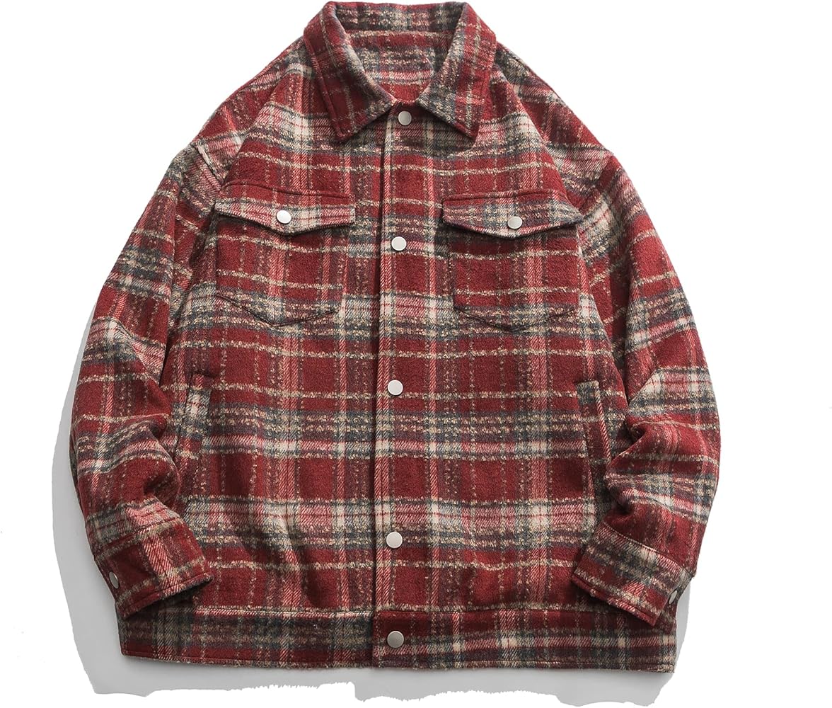 Aelfric Eden Plaid Jacket Vintage Oversized Unisex Streetwear Colorblock Casual Coats