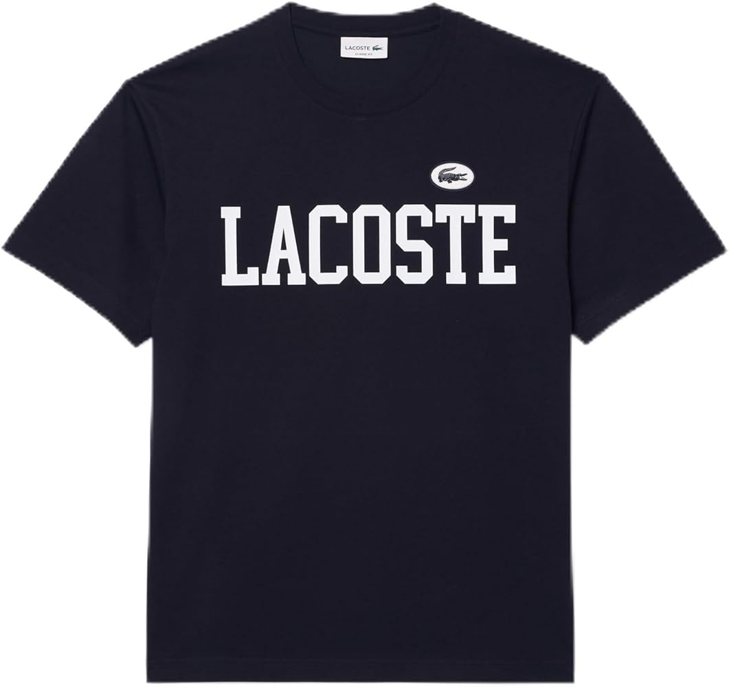 Lacoste Men's Short Sleeve Classic Fit Tee Shirt W/Large Wording