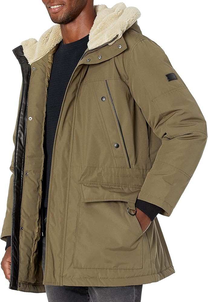 Sean John Men's Sherpa Trim Anorak