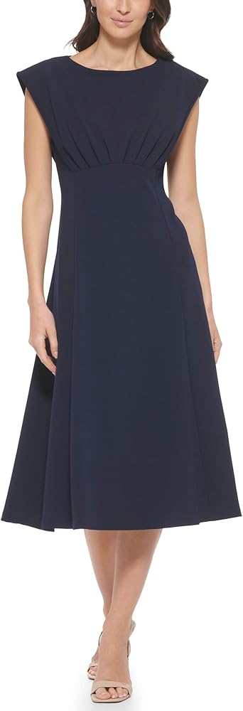 Calvin Klein Women's A-line Midi with Cap Sleeve