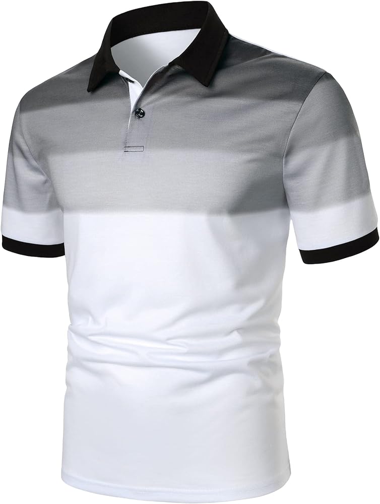 SOLY HUX Men's Golf Polo Shirts Color Tennis Shirt Short Sleeve Casual Work T-Shirt