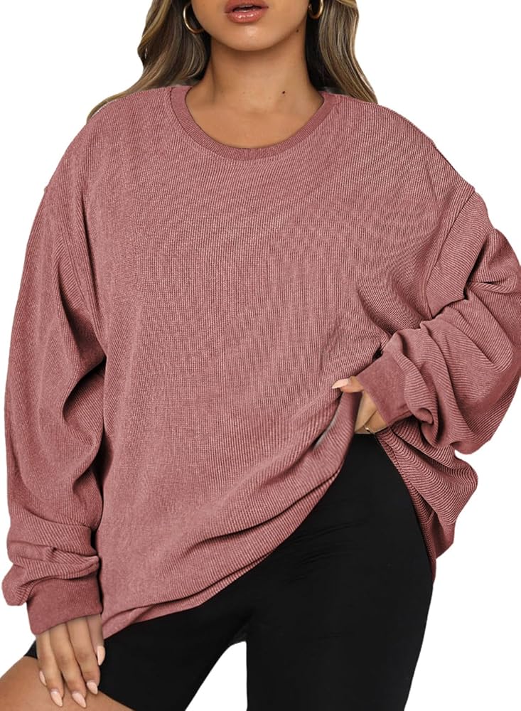 Eytino Women Plus Size Sweatshirts Long Sleeve Crew Neck Casual Oversized Soft Pullover Tops Shirts(1X-5X)