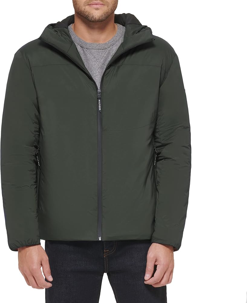 Tommy Hilfiger Men's Stretch Performance Filled Rain Jacket