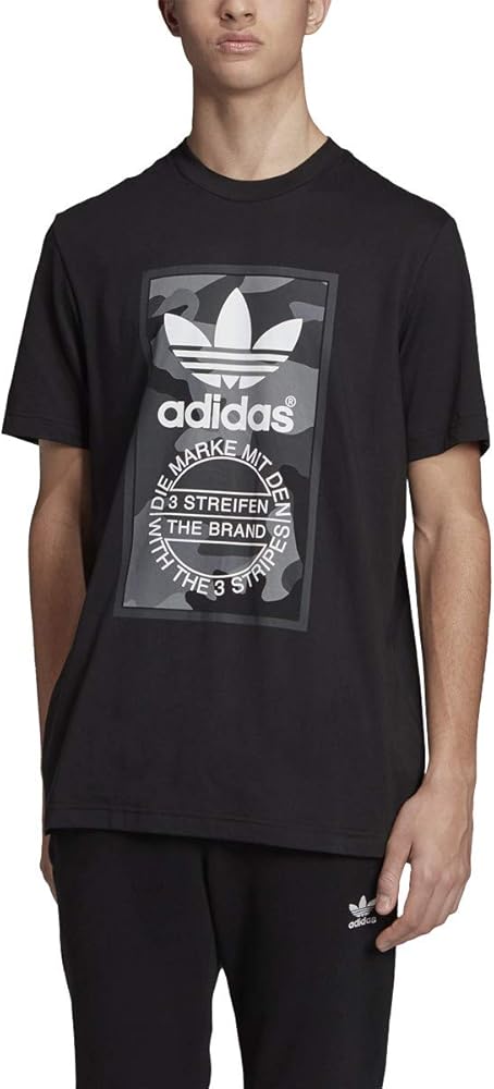 adidas Originals Men's Camouflage Tongue Label Graphic Tee