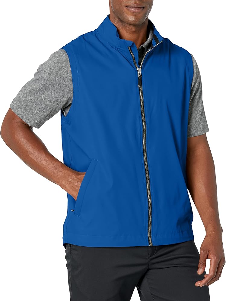 Cutter & Buck Men's Weathertec Water Resistant Lined Nine Iron Full Zip Vest