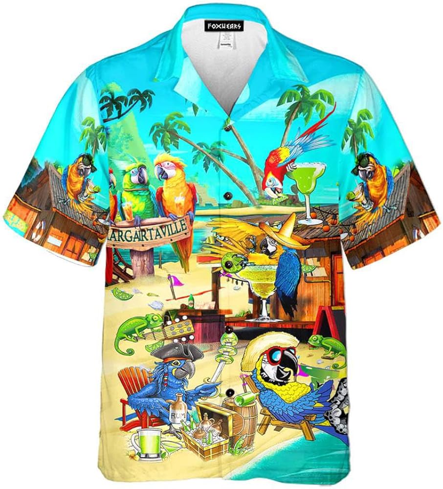 Parrot Hawaiian Shirt for Men Women - Tropical Hawaiian Shirt - Summer Hawaiian Beach Shirt