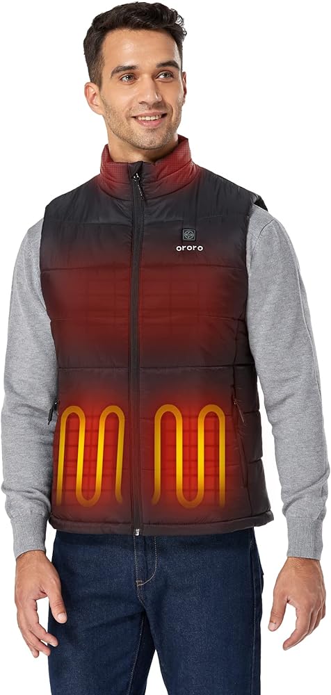 ORORO Men's Lightweight Heated Vest with Battery Pack