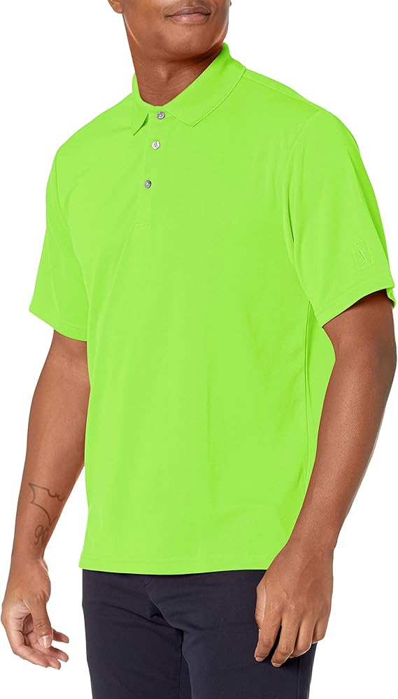 PGA TOUR Men's Short Sleeve Airflux Solid Mesh Polo Shirt