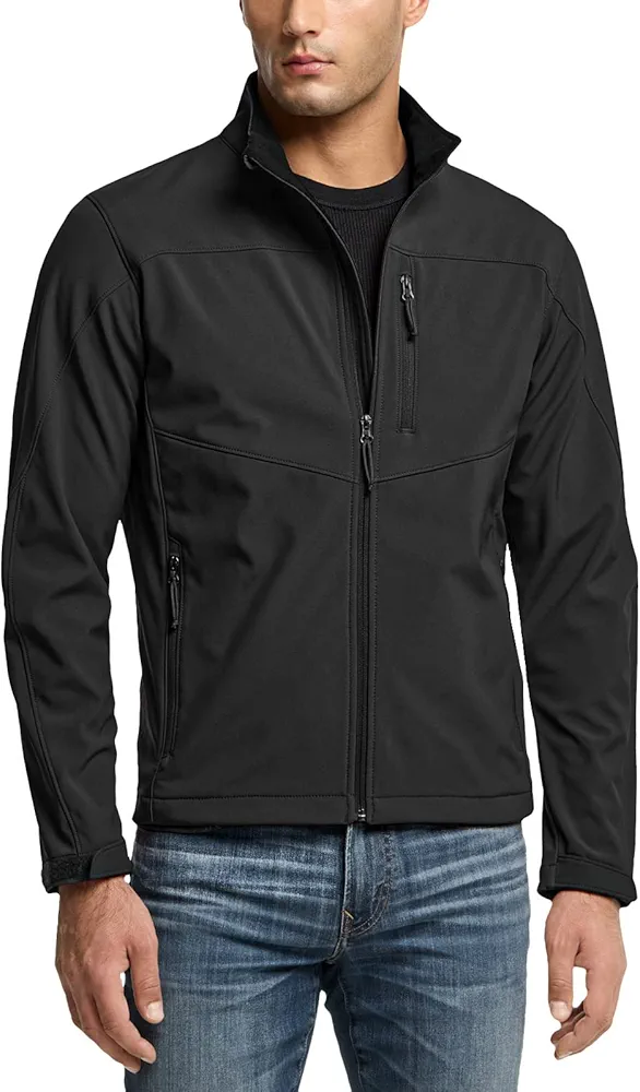 TSLA Men's Full-Zip Softshell Winter Jacket, Waterproof Fleece Lined Athletic Jacket, Outdoor Sport Windproof Jackets