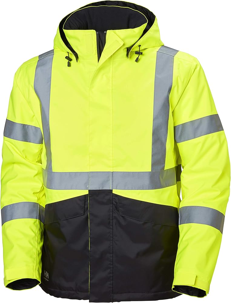 Helly-Hansen Workwear Alta Hi-Vis Insulated Winter Jackets for Men with ANSI/ISEA 107-2015 Type R Class 3 Reflective Striping