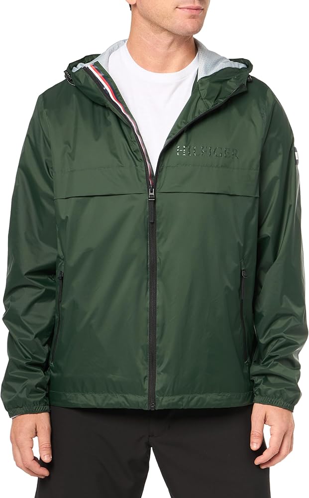 Tommy Hilfiger Men's Simple Hooded Rain Jacket